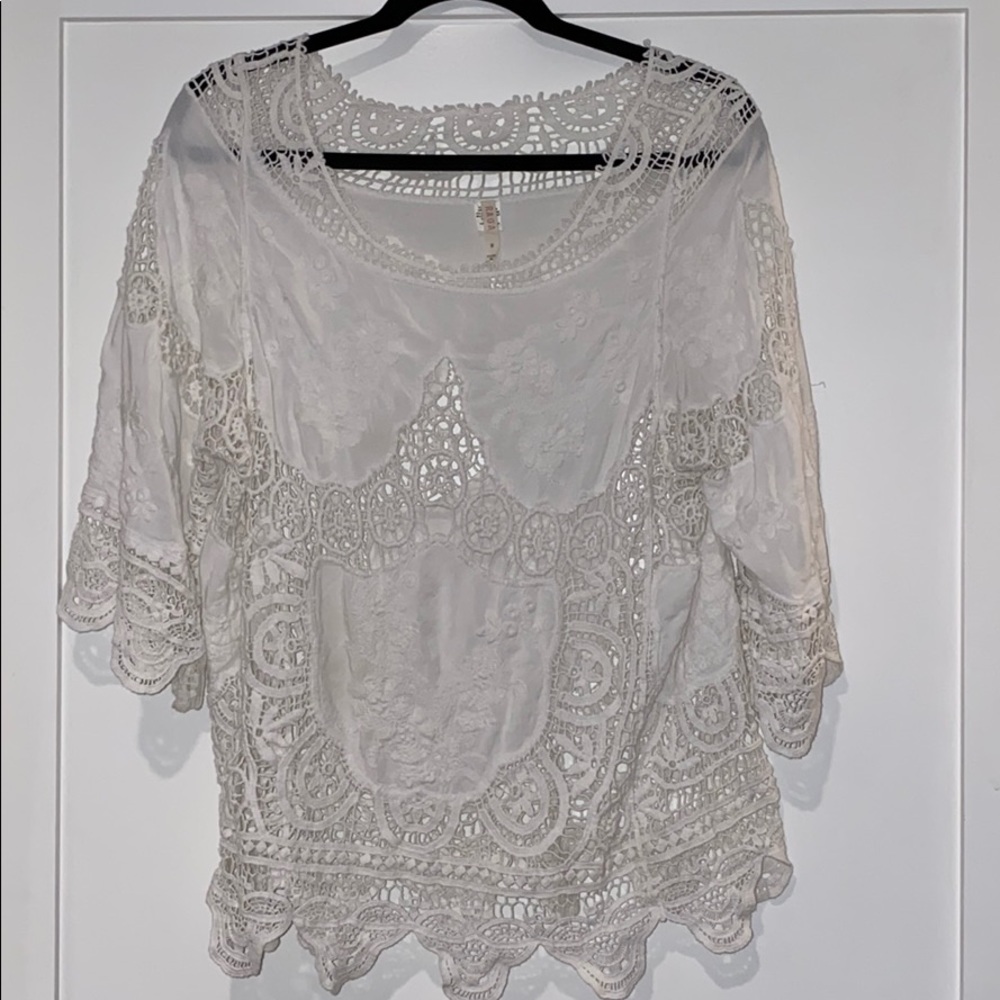 Raga white crochet Top